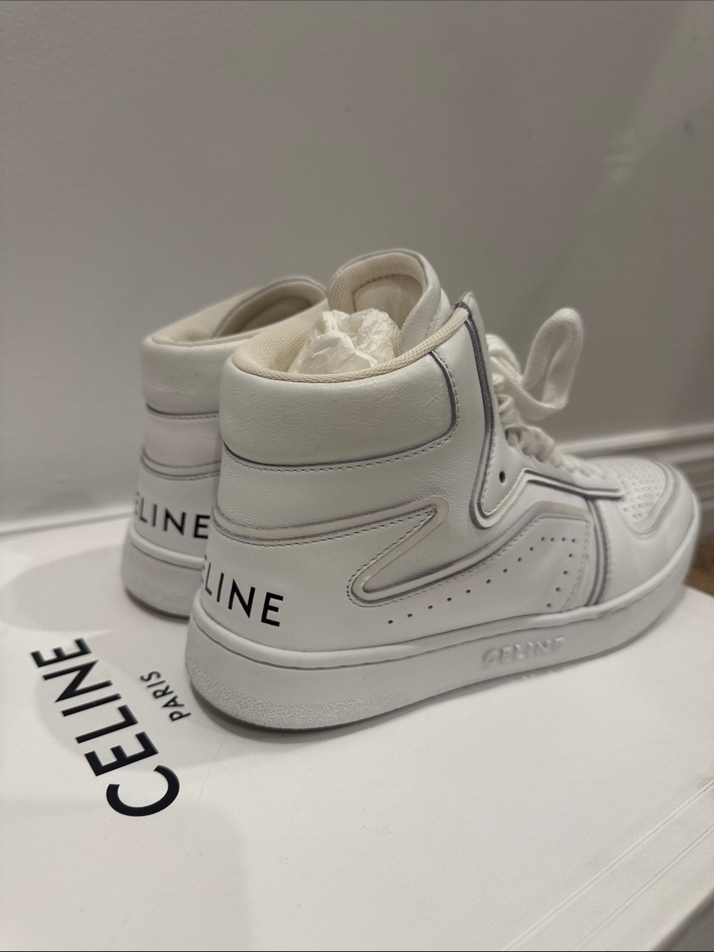Celine White High Top Sneakers Size 37 w/ Box
